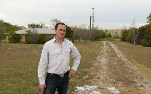 Fracking rig in backyard in Justin, Texas