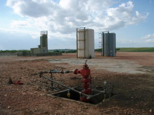 Wellhead after all the fracking equipment has been taken off location