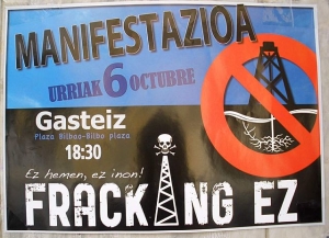 Anti-Fracking Poster in Vitoria-Gasteiz, Álava, Spain