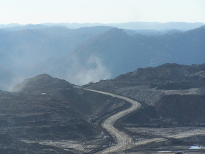 Mountain top removal coal mining site