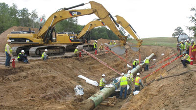 Enbridge pipeline excavation in Grand Marsh, Wisconsin