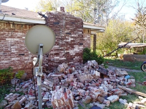 Home damaged by Oklahoma earthquake