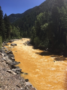 The Animas River between Silverton and Durango in Colorado within 24 hours of the 2015 Gold King Mine waste water spill. By Riverhugger (Own work) [CC BY-SA 4.0 (http://creativecommons.org/licenses/by-sa/4.0)], via Wikimedia Commons