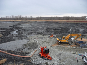 A coal ash pond near the Dan River. 